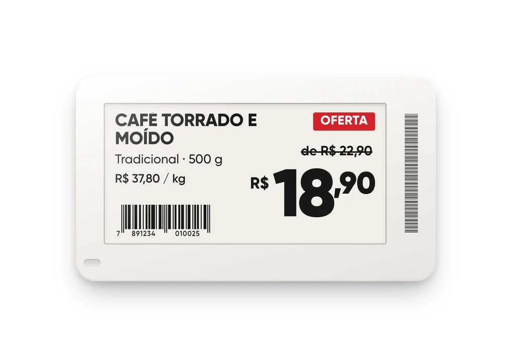 Etiqueta eletrônica de 2,6″ em tamanho proporcional
