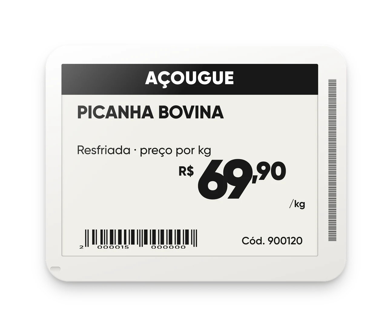 Etiqueta eletrônica de 4,2″ em tamanho proporcional