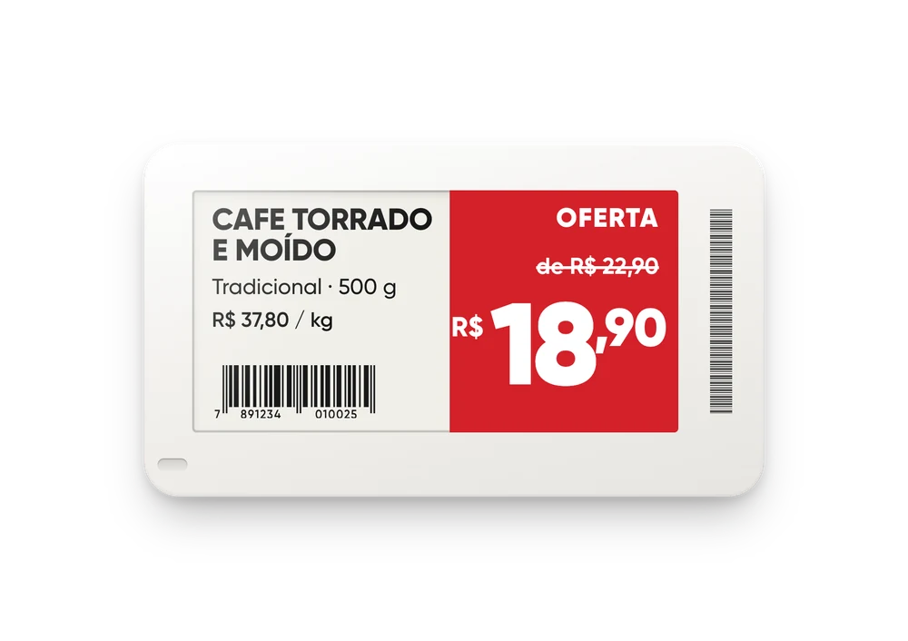 Layout de etiqueta: oferta com preço antigo