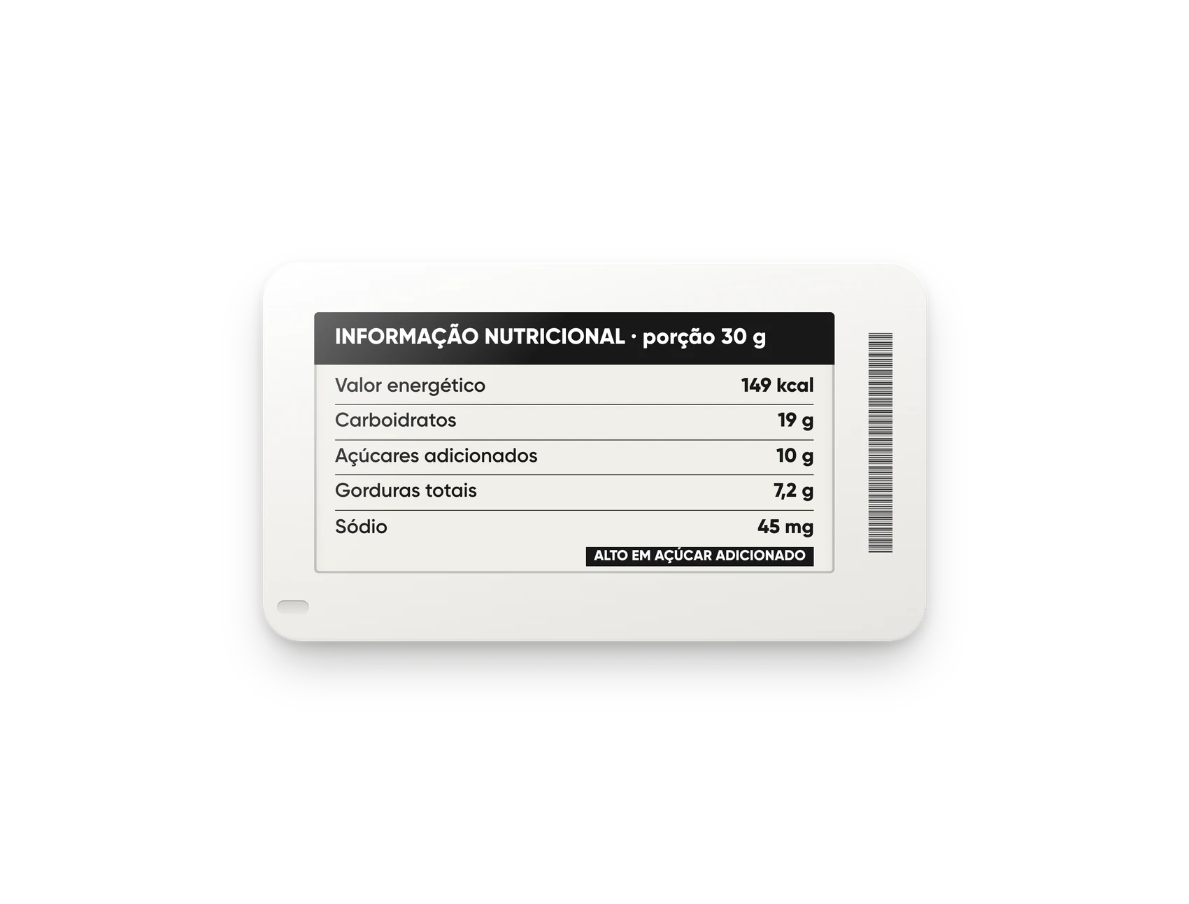 Etiqueta mostrando a página 3: informação nutricional