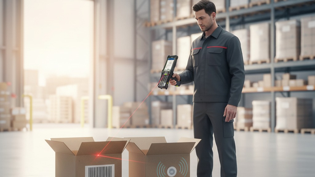 Comparação entre leitura RFID ou código de barras em coletor de dados portátil na doca de um centro de distribuição